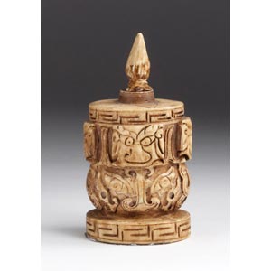Carved archaistic Ivory snuff ... 