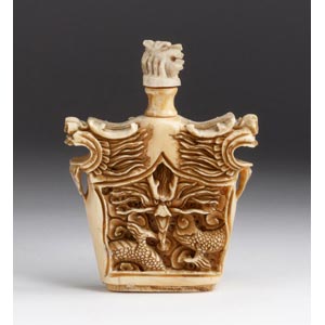 Carved dragon, Ivory snuff ... 