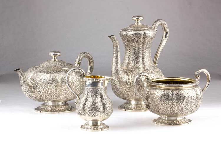 A VICTORIAN FOUR PIECES STERLING ... 