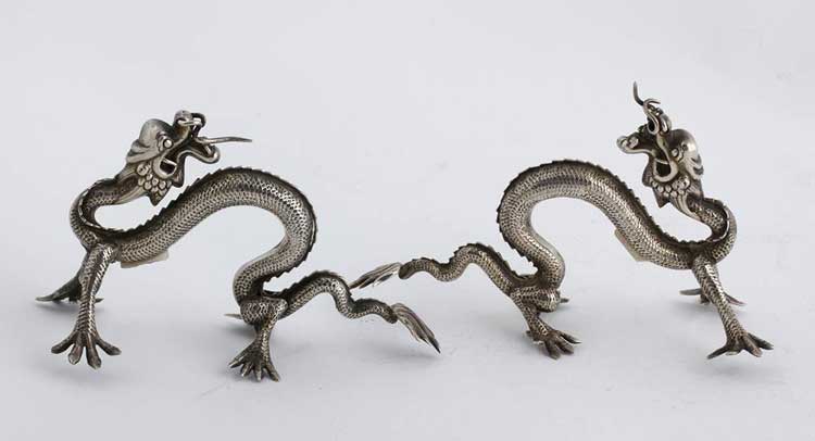 A PAIR OF ANTIQUE SOLID SILVER ... 