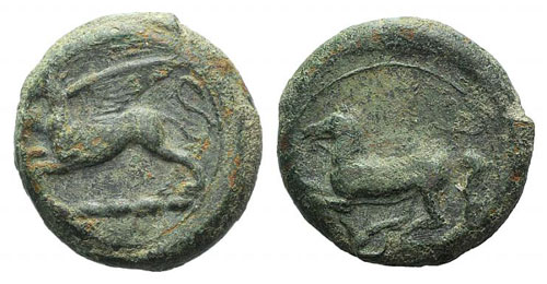 Sicily, Kainon, c. 365 BC. Æ ... 
