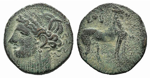 Carthage, c. 241 BC. Æ Trishekel ... 