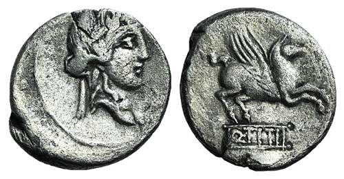 Q. Titius, Rome, 90 BC. AR ... 