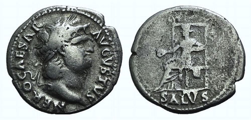 Nero (54-68). AR Denarius (19mm, ... 