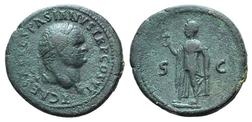 Titus (Caesar, 69-79). Æ As ... 