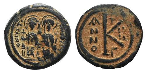 Justin II and Sophia (565-578). Æ ... 