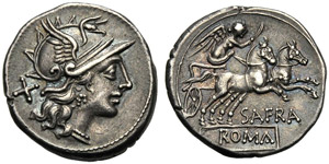 Spurius Afranius, Denario, Roma, ... 