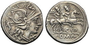 L. Cupiennius, Denario, Roma, 147 ... 