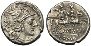 M. Iunius Silanus, Denario, Roma, ... 