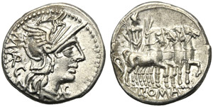 M. Vargunteius, Denario, Roma, 130 ... 