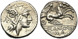 D. Junius Silanus L.f., Denarius, ... 