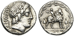 Mn. Fonteius C.f., Denarius, Rome, ... 