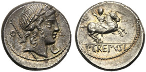 P. Crepusius, Denario, Roma, 82 ... 