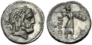 L. Procilius f., Denario, Roma, 80 ... 