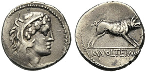 M. Volteius M.f., Denarius, Rome, ... 