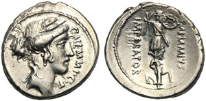 C. Memmius C.f., Denario, Roma, 56 ... 