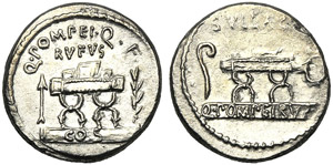 Q. Pompeius Rufus, Denario, Roma, ... 