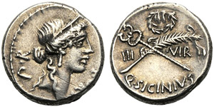 Q. Sicinius, Denario, Roma, 49 ... 