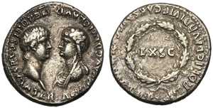Nero (54-68), Denarius, Lugdunum, ... 