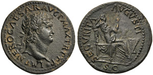 Nero (54-68), Dupondius, Lugdunum, ... 