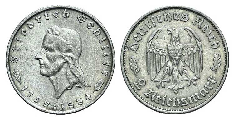 Germany, AR 2 Reichsmark 1934 ... 