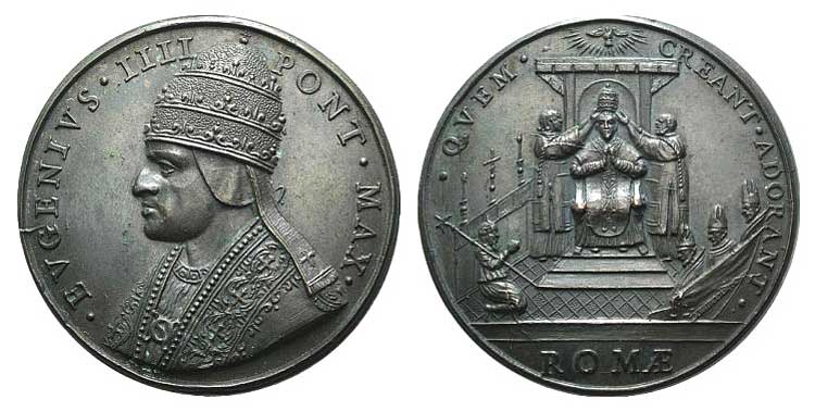 Papal, Eugenio IV (1431-1447). Æ ... 