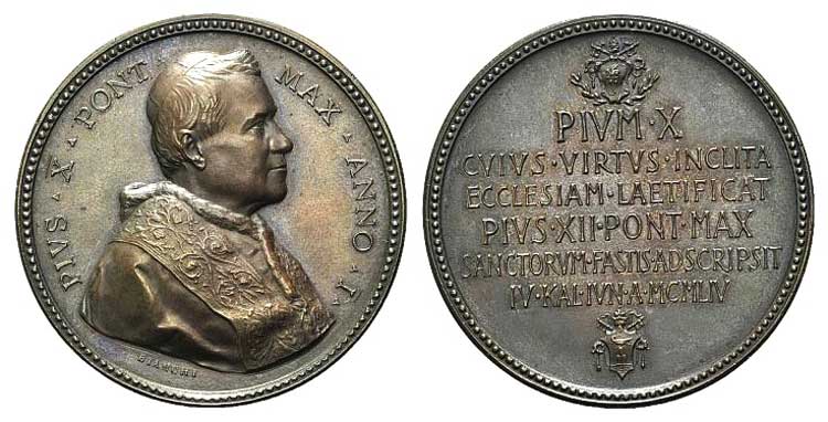 Papal, Pio X (1903-1914). Æ Medal ... 