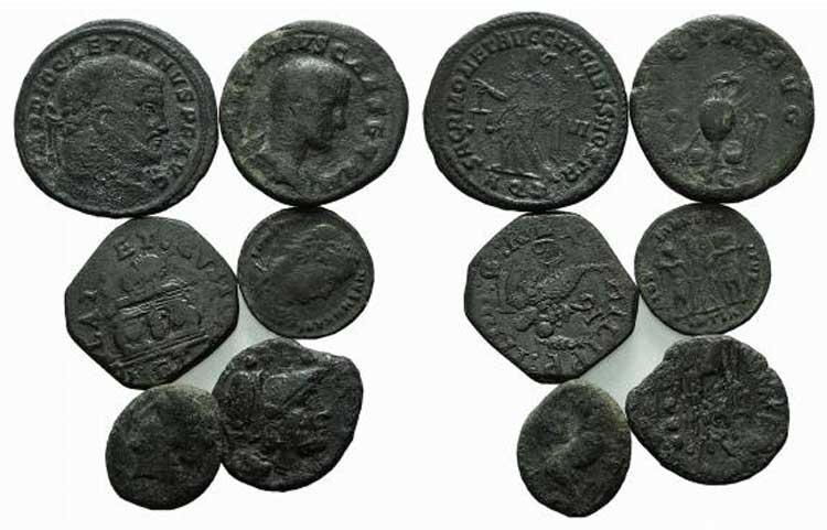 Mixed lot of 6 Æ coins, including ... 