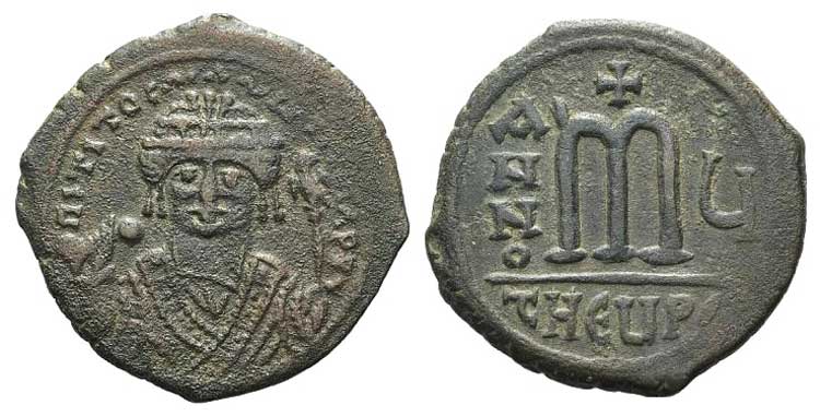 Maurice Tiberius (582-602). Æ 40 ... 