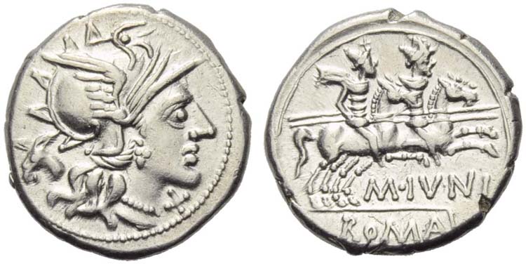 M. Junius Silanus, Denarius, Rome, ... 