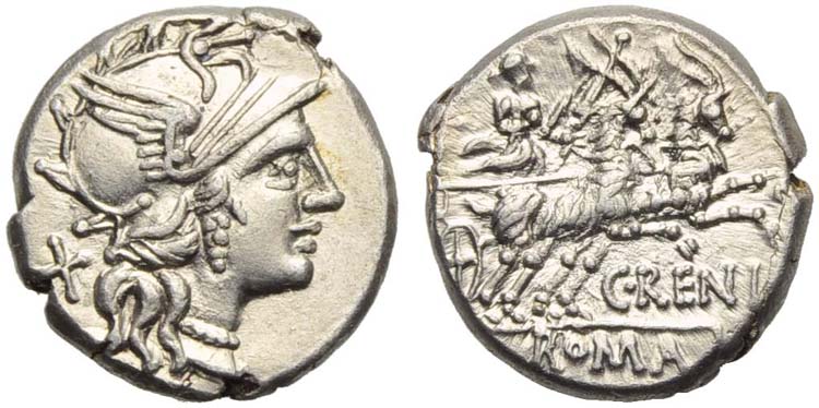 C. Renius, Denarius, Rome, 138 BC; ... 