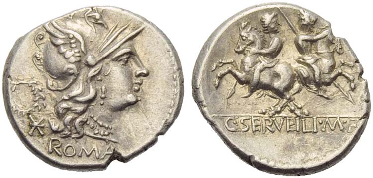 C. Servilius M.f., Denarius, Rome, ... 