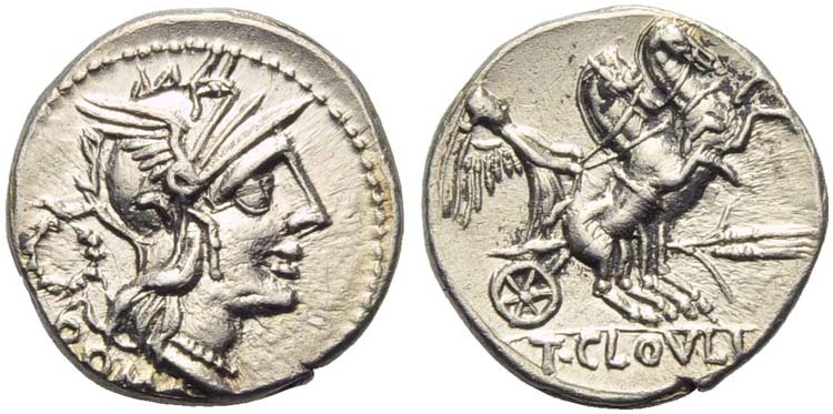 T. Cloelius, Denarius, Rome, 128 ... 