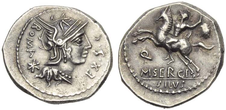 M. Sergius Silus, Denarius, Rome, ... 