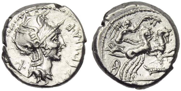 M. Cipius M.f., Denarius, Rome, ... 