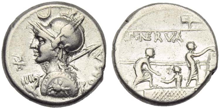 P. Licinius Nerva, Denarius, Rome, ... 