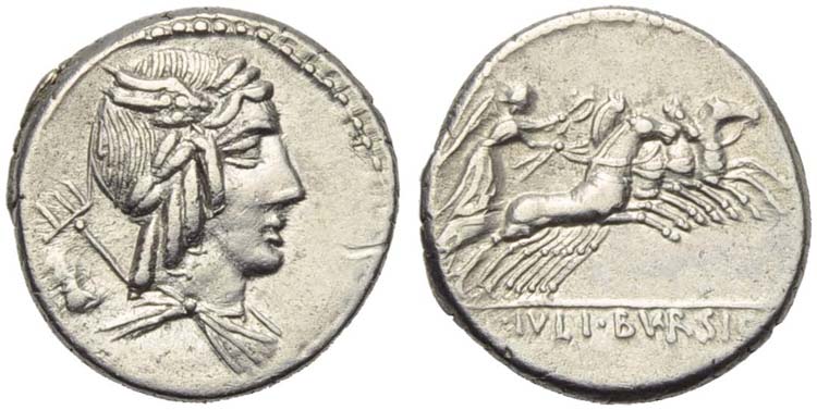 L. Julius Bursio, Denarius, Rome, ... 