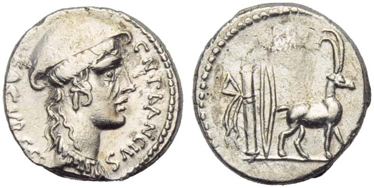 Cn. Plancius, Denarius, Rome, 55 ... 