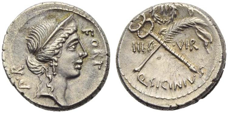 Q. Sicinius, Denarius, Rome, 49 ... 
