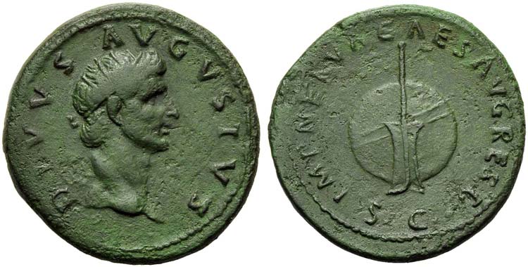 Divus Augustus, Dupondius, Rome, ... 