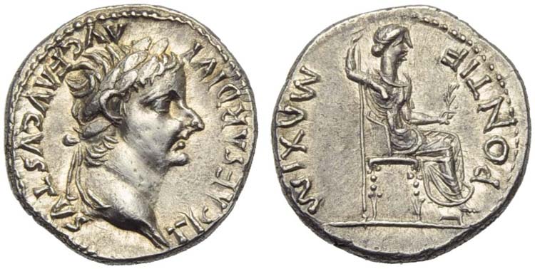 Tiberius (14-37), Denarius, ... 