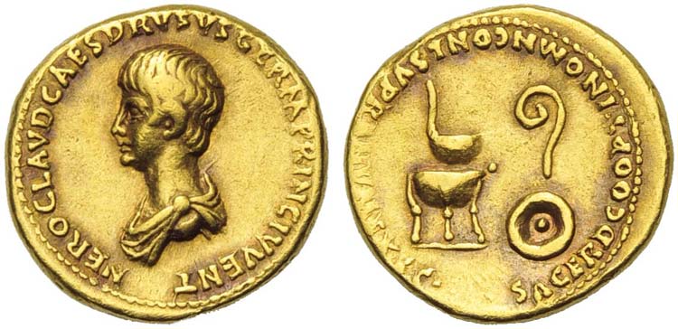 Nero, as Caesar, Aureus, Rome, AD ... 