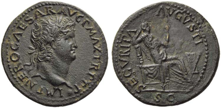 Nero (54-68), Dupondius, Lugdunum, ... 