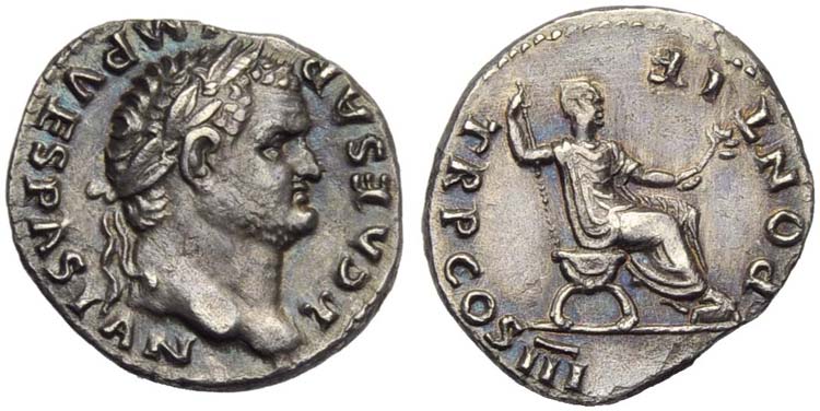 Titus, as Caesar, Denarius, Rome, ... 