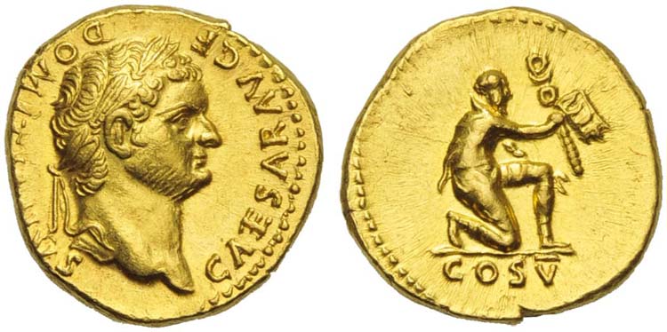 Domitian, as Caesar, Aureus, Rome, ... 