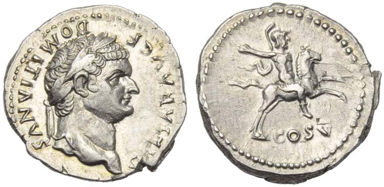Domitian, as Caesar, Denarius, ... 