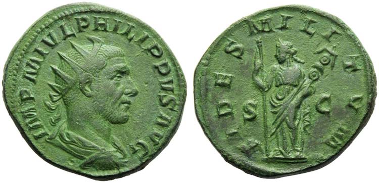 Philip I (244-249), Dupondius, ... 