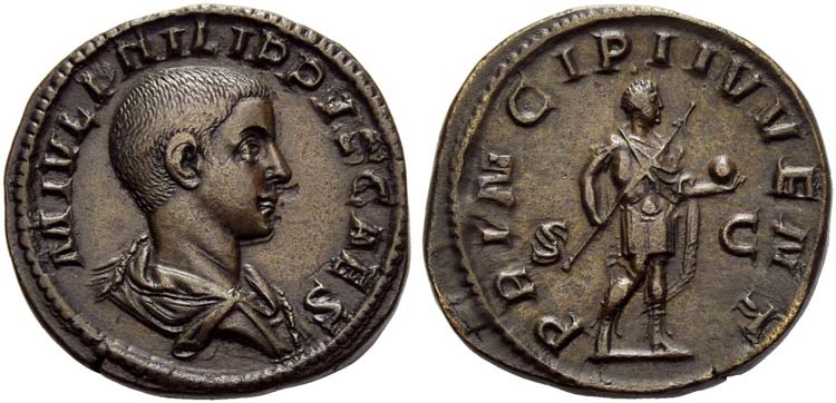 Philip II, as Caesar, Sestertius, ... 