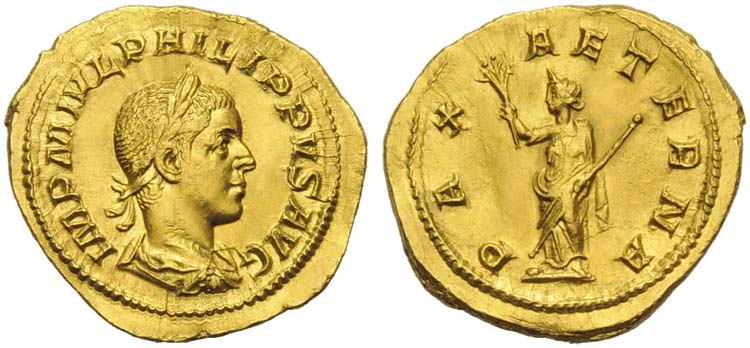 Philip II (247-249), Aureus, Rome, ... 