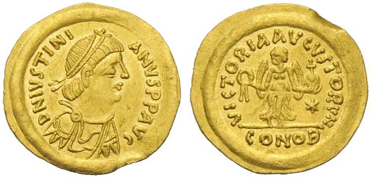 Justinian I (527-565), Tremissis, ... 